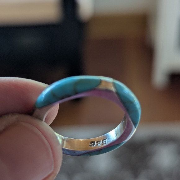 Turquoise 925 Sterling Silver Ring - Picture 8 of 14